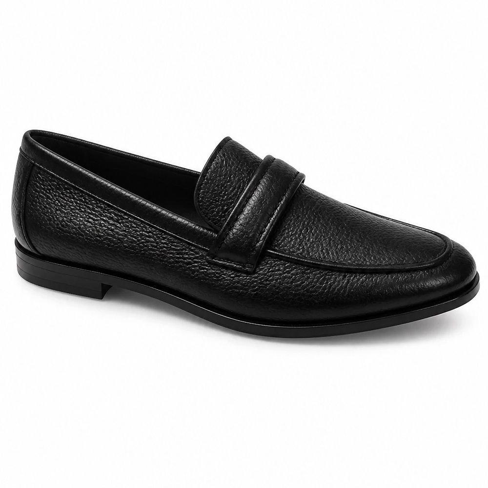 Alberto Ciccioli Men’s Black Pebbled Soft Leather Comfort Loafers